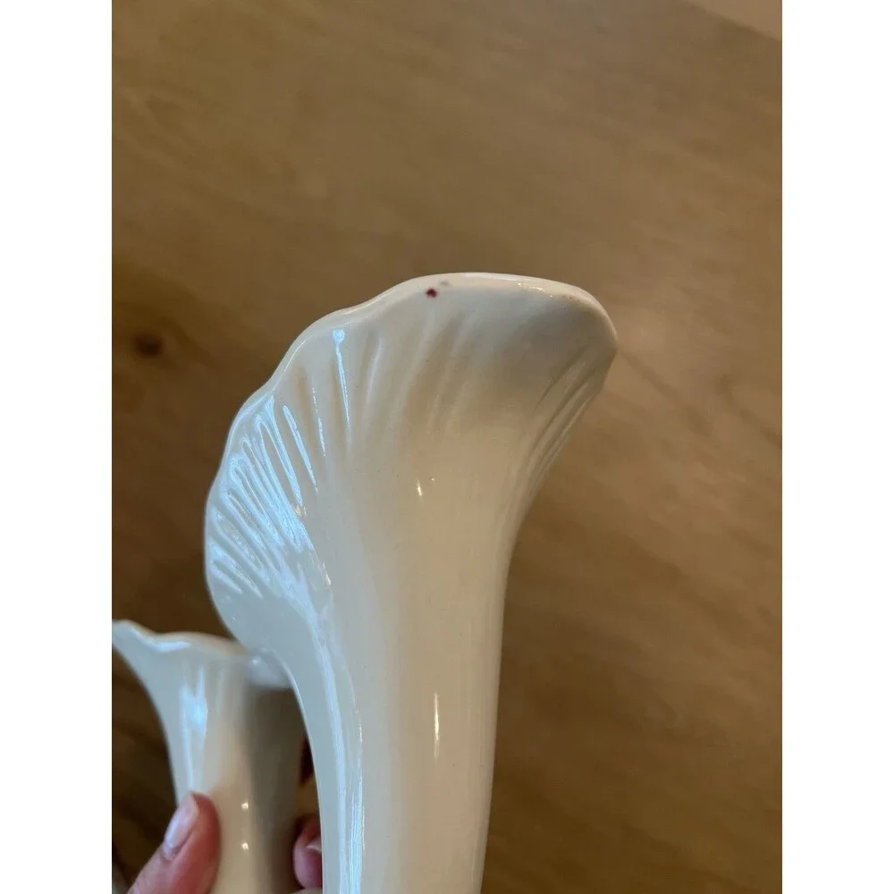 Vintage Light Pink Double Cornucopia - 5-1/2" Tall - Gloss Finish - Picture 7 of 8